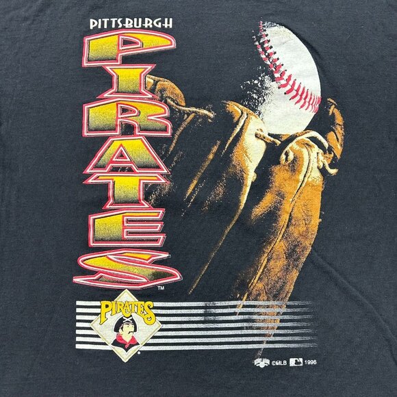 90s Vintage Pittsburgh Pirates Graphic Tee Mens XL Short Sleeve MLB Baseball - Picture 2 of 10